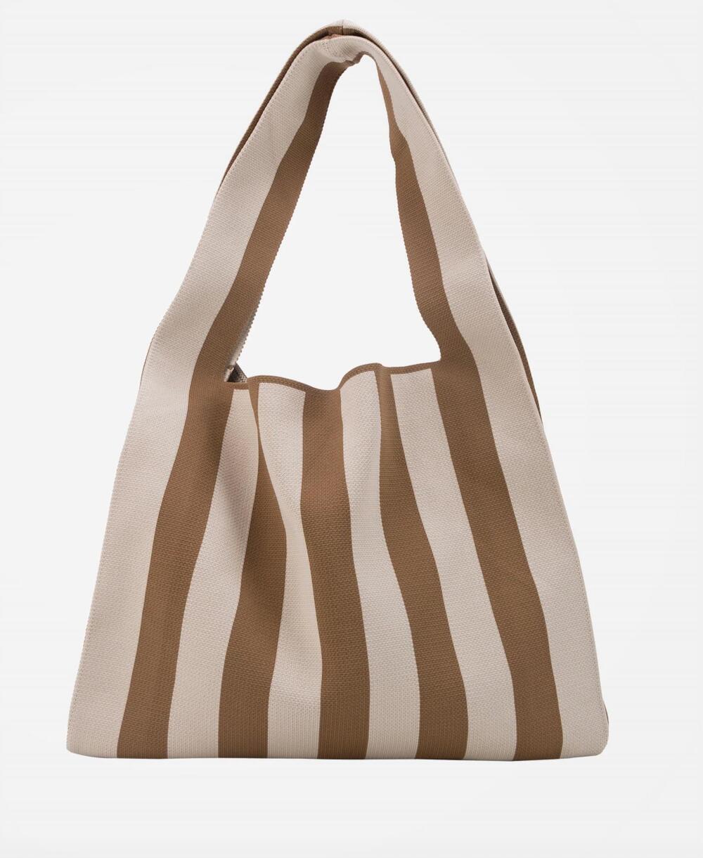 NEW HVISK women's carry bag in brown stripe